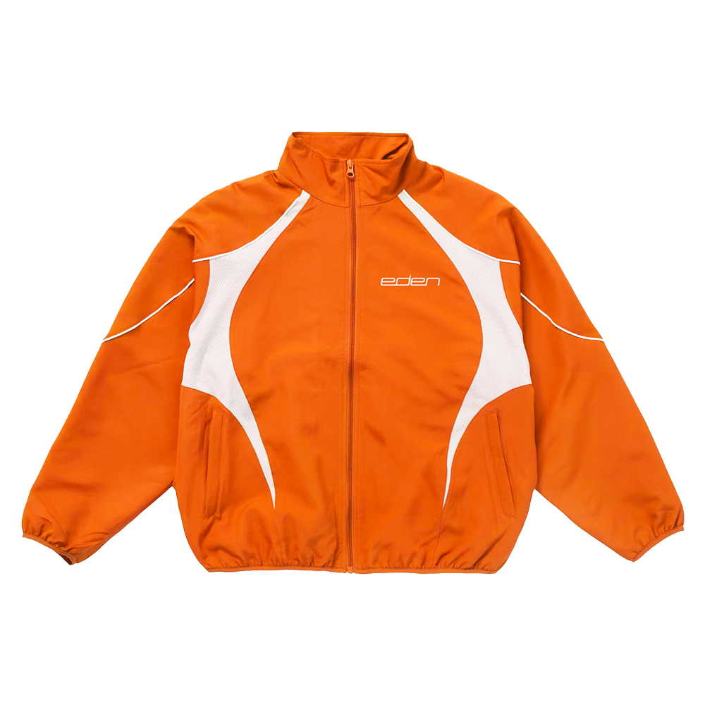Logo Orange Color Blocked Windbreaker